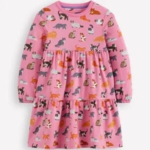 Mini Boden Pink Cat Print Dress